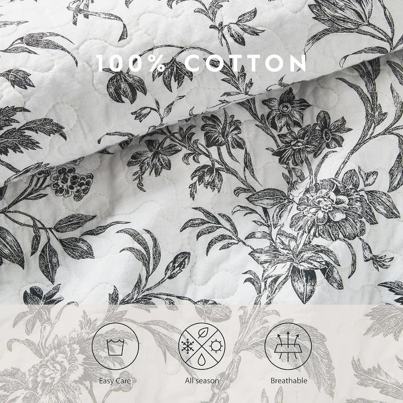 Cotton, Reversible, King /Quilt Set, W/ Matching Shams