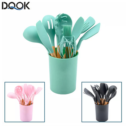 Silicone Kitchenware, Cooking Utensils Set For Non-stick Cookware