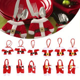 Festive Christmas Cutlery Holder/ 3 Sets of Skirt/Pant Bags