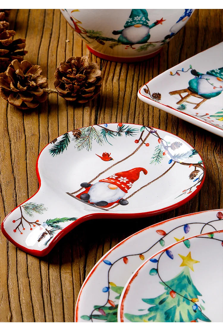 Exquisite Ceramic Christmas Dinner/Salad Plate & Tableware Accessories