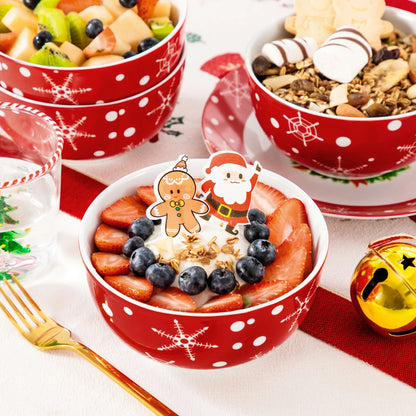 30PCS Christmas {Santa Claus} Dinnerware-Set, Dinnerware Plate/Dessert/Soup Plate/Mug