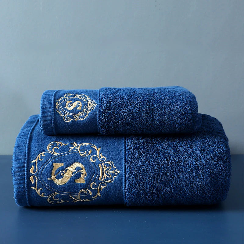 High-grade Cotton, Embroidered Luxury Bathroom Towel/Face Set