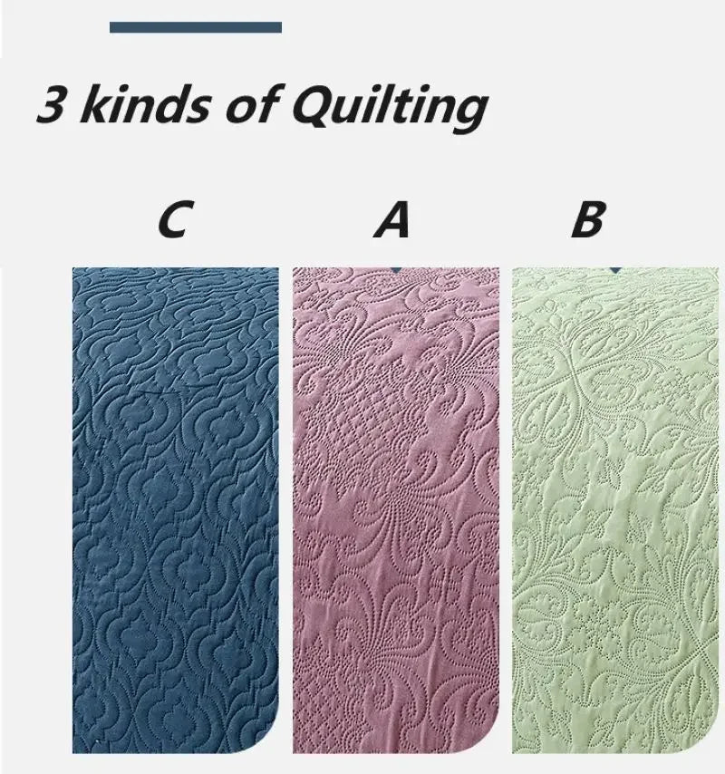 Luxury Quilted, Embossed , Bedspread, Bedsheet & Pillowcase, King Queen Size