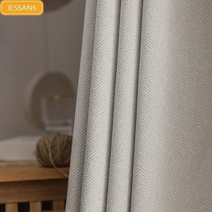 2024-New,Thickened, Blackout, Luxury, Cotton/Linen, Solid-Color Curtains