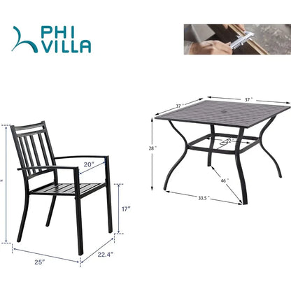 Outdoor Furniture Sets: 7-Piece Metal Table & Chairs