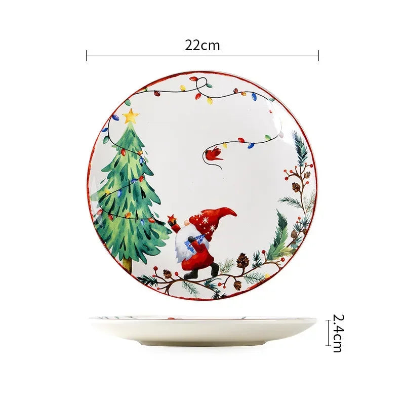 Exquisite Ceramic Christmas Dinner/Salad Plate & Tableware Accessories