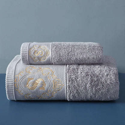 High-grade Cotton, Embroidered Luxury Bathroom Towel/Face Set