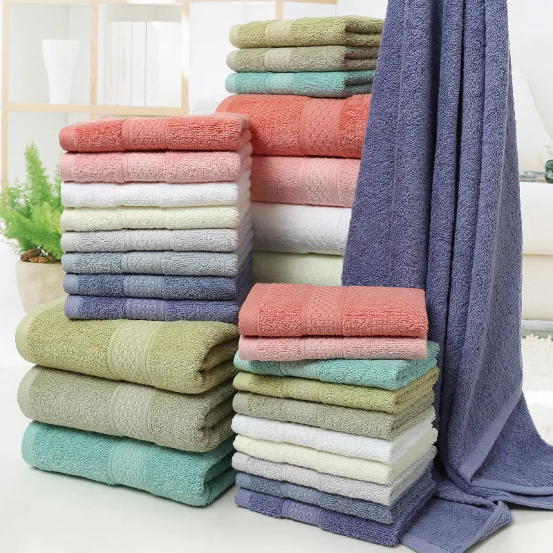 6PCS / 3PCS Luxury, Cotton Lace Embroidered, Quick-Dry Terry Towel Set -17Colors