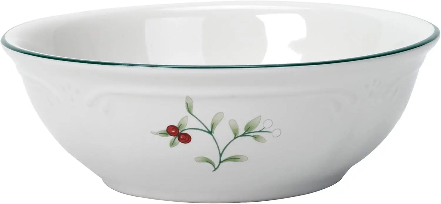 Winterberry Holiday 16 Piece Dinnerware Set, Service for 4, White