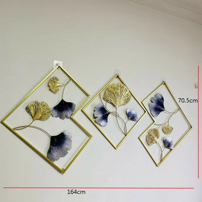 3-Pack, 3D-Leaf-Wall Decoration-Set, Iron Wall Decoration