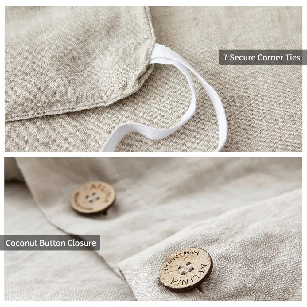 100% French Linen, Water Wash Quilt Bed Set