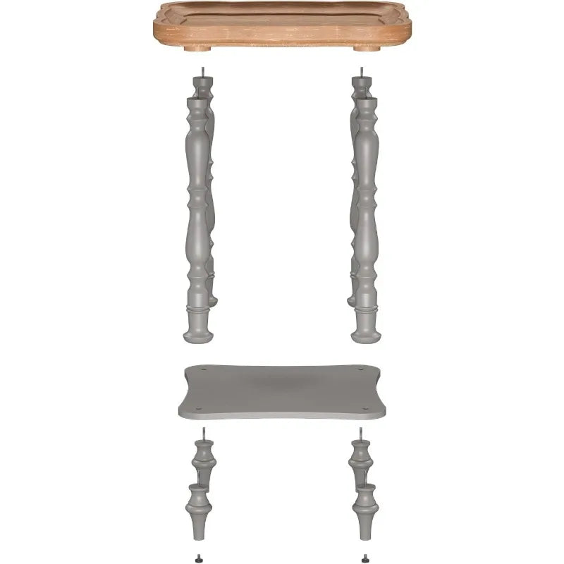 French Country, Accent End-Table, Distressed-Wood