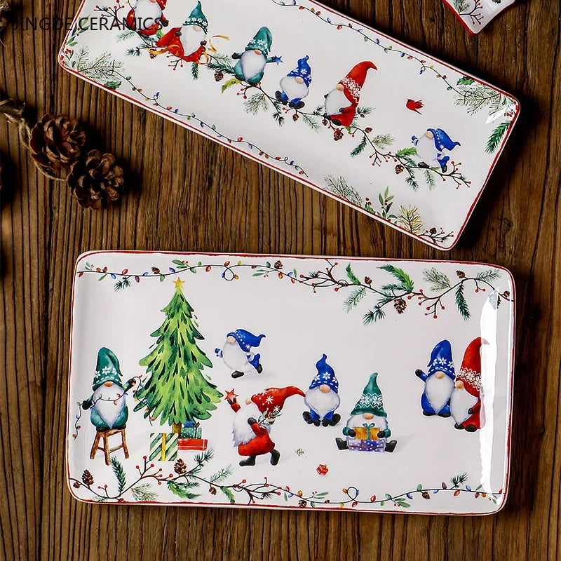 Exquisite Ceramic Christmas Dinner/Salad Plate & Tableware Accessories