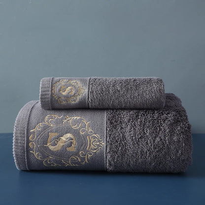 High-grade Cotton, Embroidered Luxury Bathroom Towel/Face Set