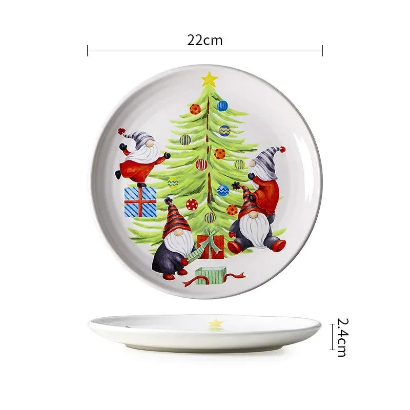 Exquisite Ceramic Christmas Dinner/Salad Plate & Tableware Accessories