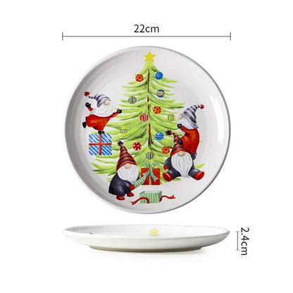 Exquisite Ceramic Christmas Dinner/Salad Plate & Tableware Accessories