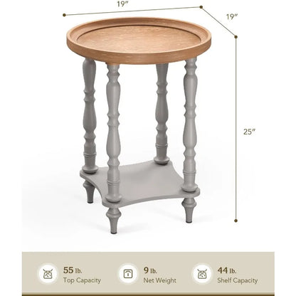 French Country, Accent End-Table, Distressed-Wood