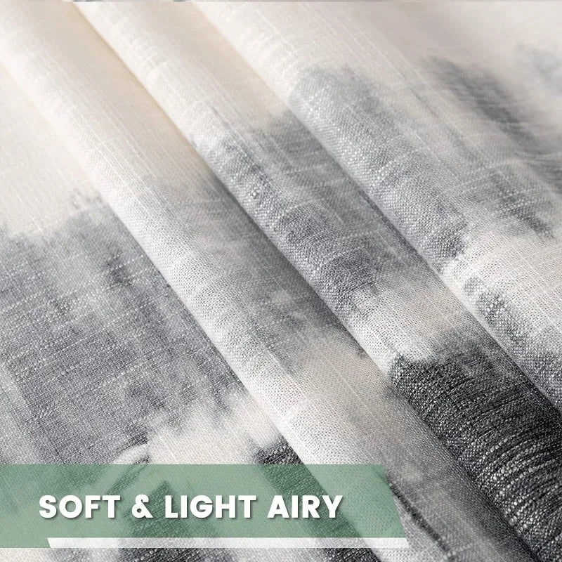 84 Inches Long, Light Filtering, Cotton Muslin Boho Curtains