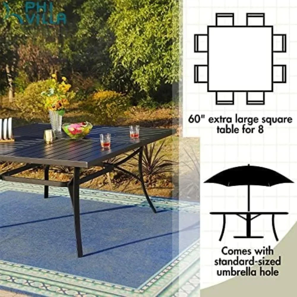 Outdoor Furniture Sets: 7-Piece Metal Table & Chairs