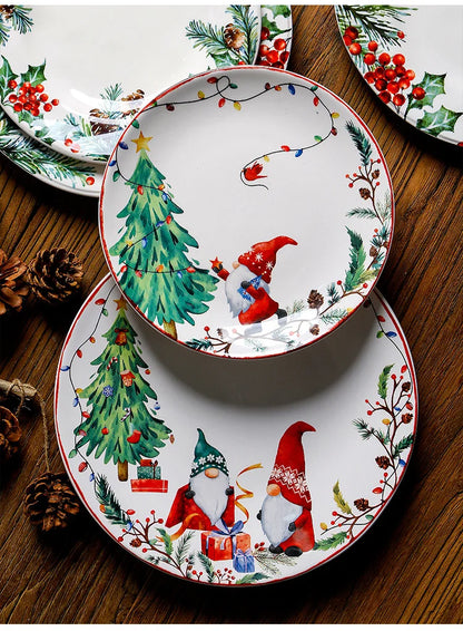 Exquisite Ceramic Christmas Dinner/Salad Plate & Tableware Accessories