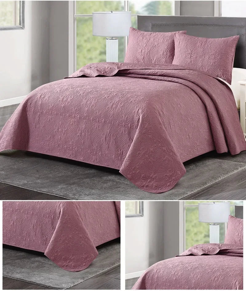 Luxury Quilted, Embossed , Bedspread, Bedsheet & Pillowcase, King Queen Size