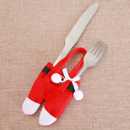 Festive Christmas Cutlery Holder/ 3 Sets of Skirt/Pant Bags