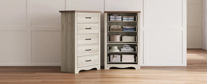 Wooden-Dresser w/ 5-Drawers, Tall-Closet-Storage-Organizer, Multi-Color-Choices