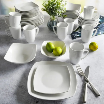 Everyday Square Expanded 40 Piece Dinnerware Set