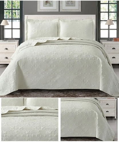 Luxury Quilted, Embossed , Bedspread, Bedsheet & Pillowcase, King Queen Size