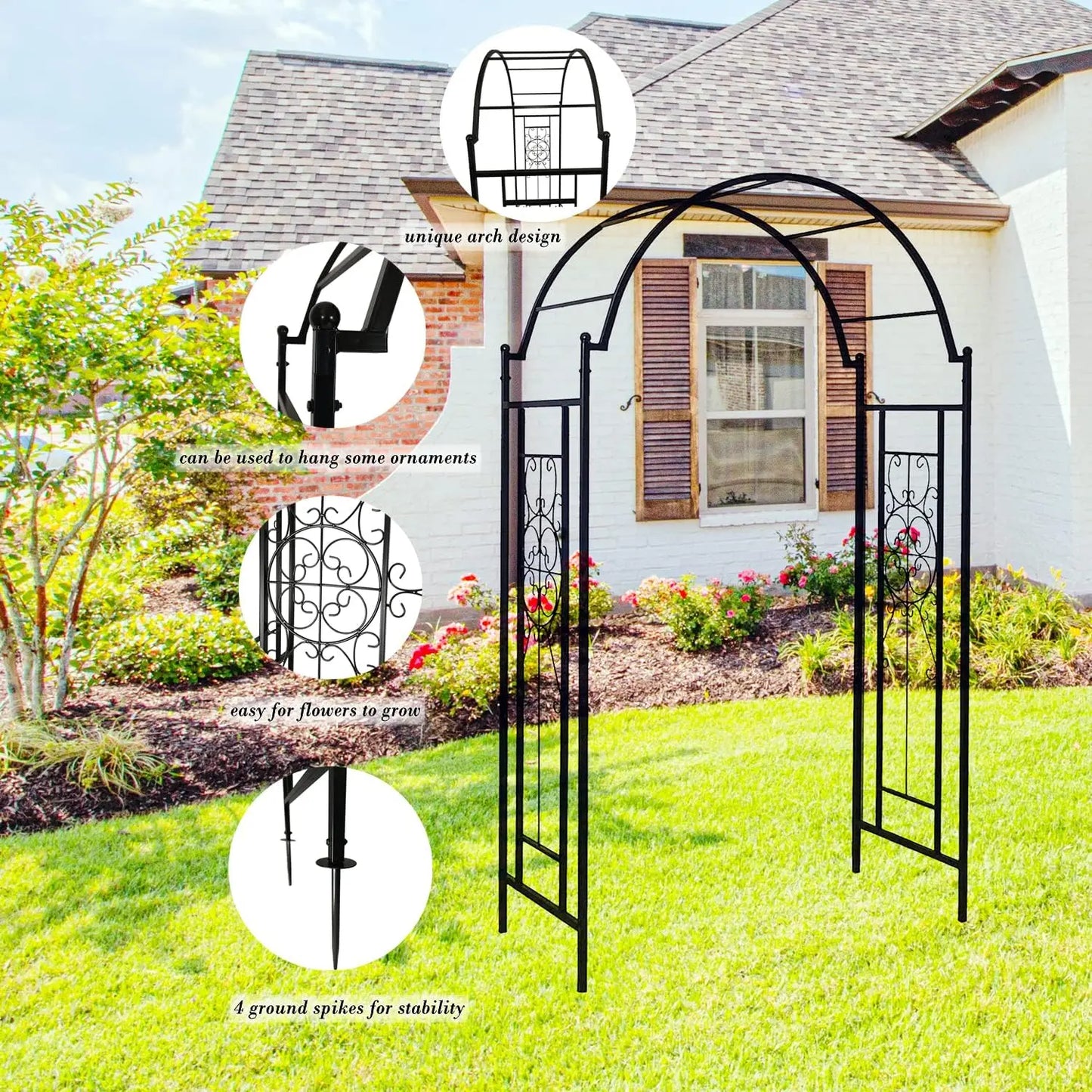 Metal, Garden, Heavy-Duty, Arbor/Trellis /Archway, Climbing, Plant-Support