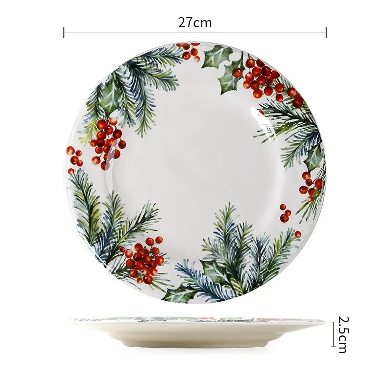 Exquisite Ceramic Christmas Dinner/Salad Plate & Tableware Accessories