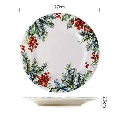 Exquisite Ceramic Christmas Dinner/Salad Plate & Tableware Accessories