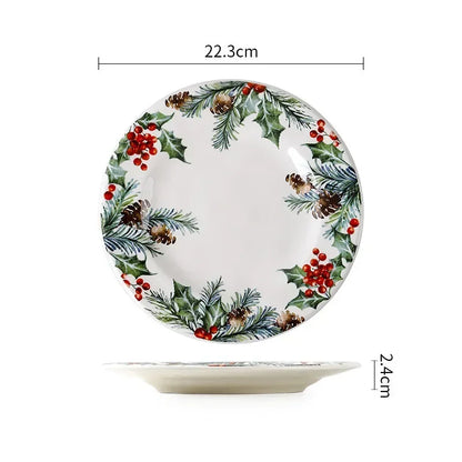 Exquisite Ceramic Christmas Dinner/Salad Plate & Tableware Accessories