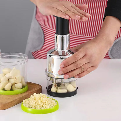 Stainless Steel, Manual Onion Chopper/Garlic Presser Kitchen-Tool