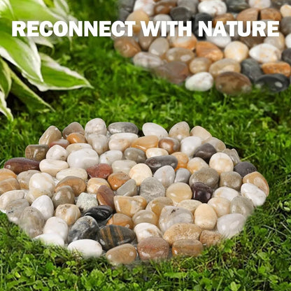 6 Piece, 12-inch Hexagon Shape  Decorative Pebble Stepping, Paver Stones