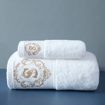 High-grade Cotton, Embroidered Luxury Bathroom Towel/Face Set