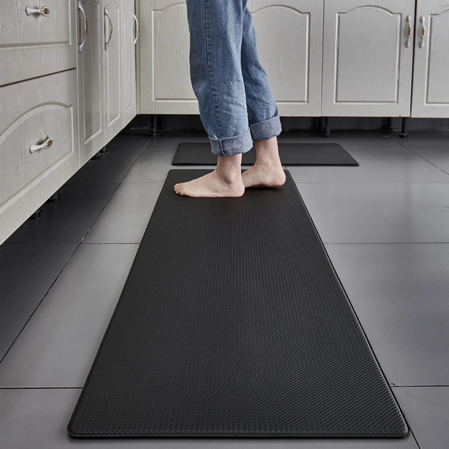 Cushioned, Waterproof, Black, Kitchen Comfort, Non-skid Mats