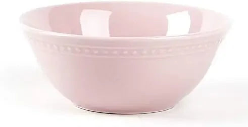 42pc Pink, Pearl Dot Ceramic/Stoneware Dinnerware, Dishwasher/ Microwave Safe