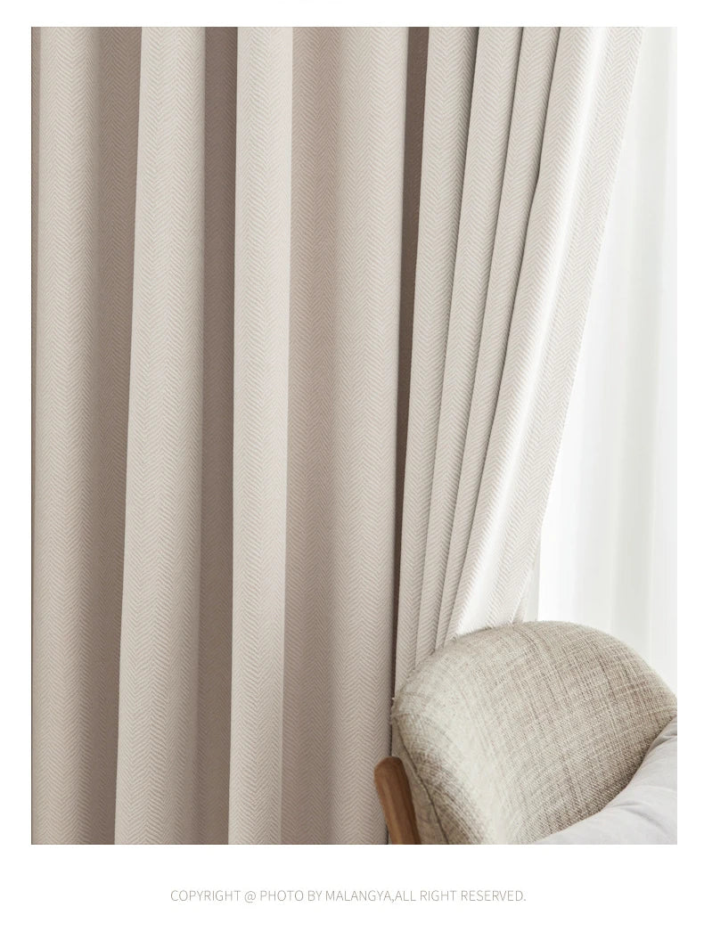 2024-New,Thickened, Blackout, Luxury, Cotton/Linen, Solid-Color Curtains