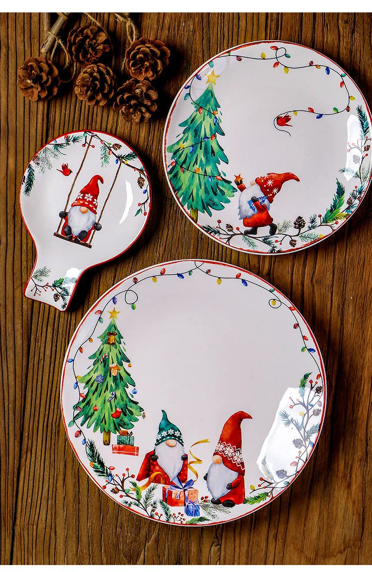 Exquisite Ceramic Christmas Dinner/Salad Plate & Tableware Accessories