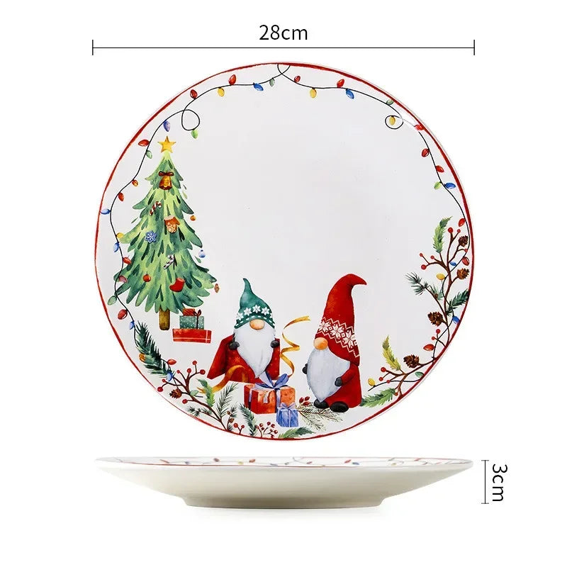 Exquisite Ceramic Christmas Dinner/Salad Plate & Tableware Accessories