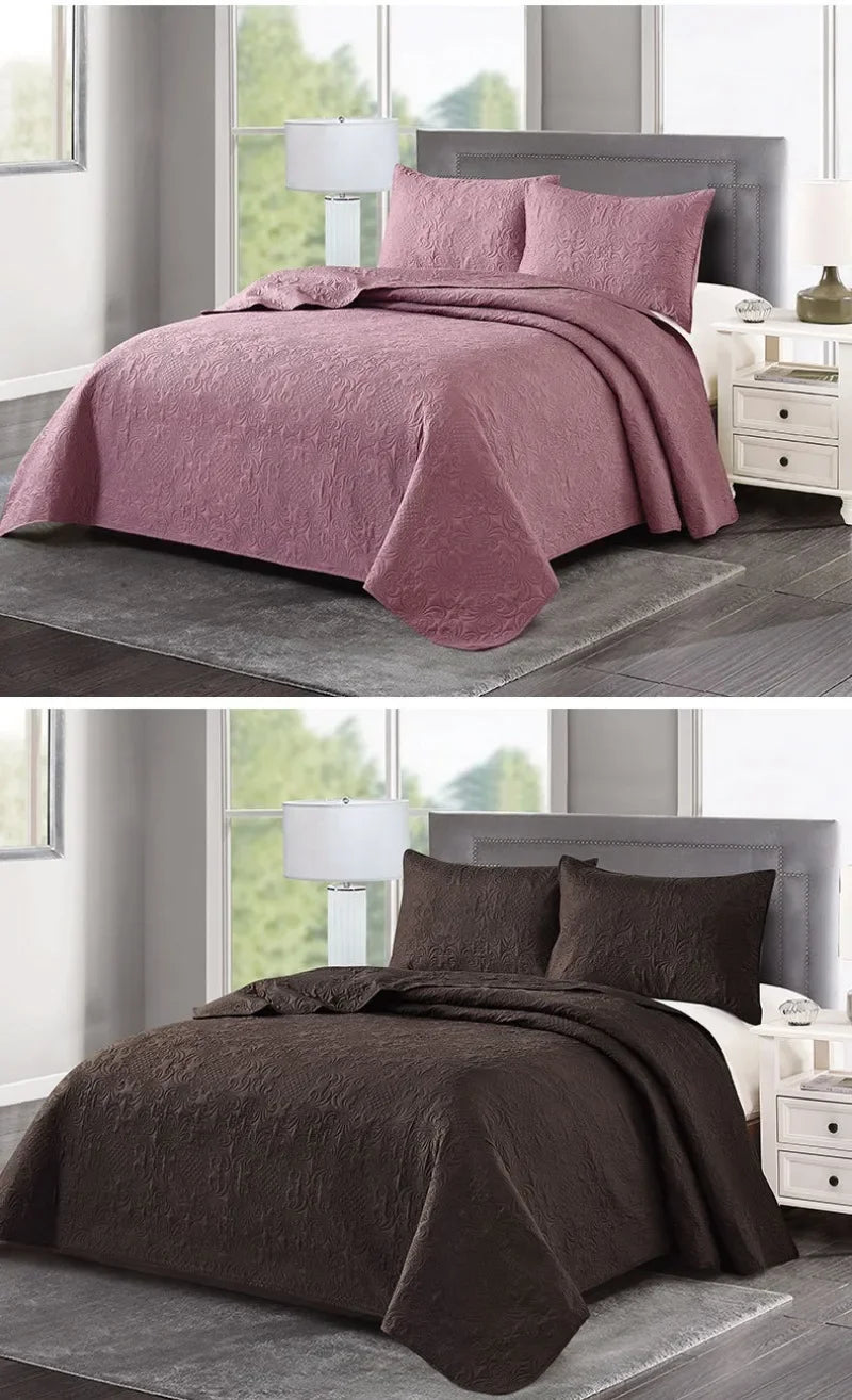 Luxury Quilted, Embossed , Bedspread, Bedsheet & Pillowcase, King Queen Size