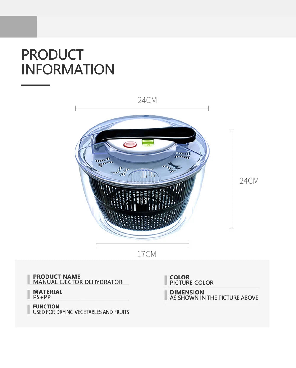 Vegetable/Salad Washer, Vegetable Spinner Basket/Dryer, Vegetable/Fruit Dehydrator