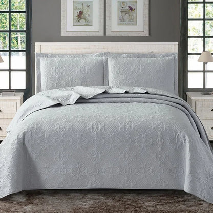 Luxury Quilted, Embossed , Bedspread, Bedsheet & Pillowcase, King Queen Size