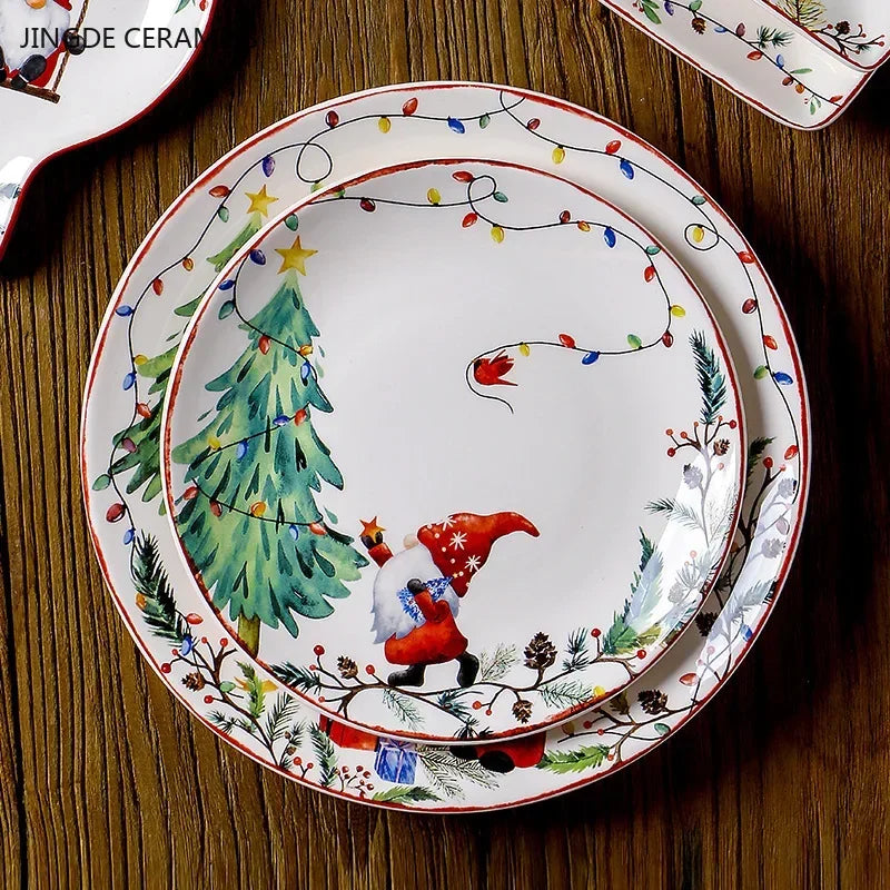 Exquisite Ceramic Christmas Dinner/Salad Plate & Tableware Accessories