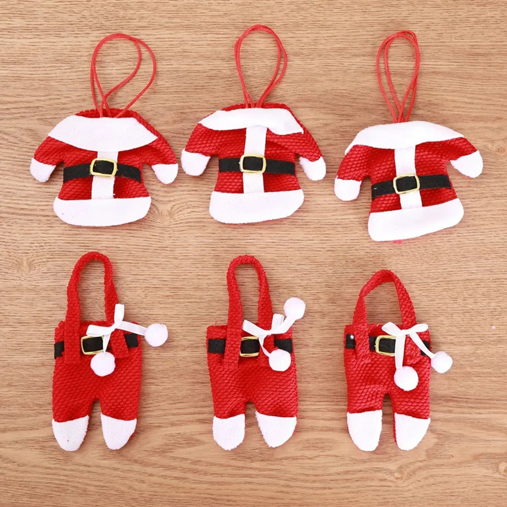 Festive Christmas Cutlery Holder/ 3 Sets of Skirt/Pant Bags