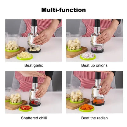 Stainless Steel, Manual Onion Chopper/Garlic Presser Kitchen-Tool