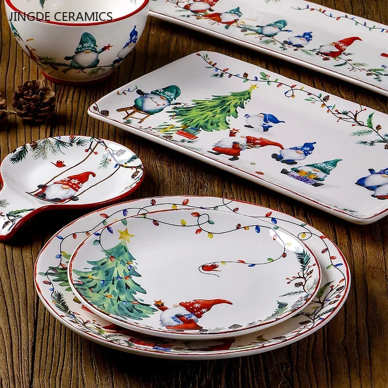 Exquisite Ceramic Christmas Dinner/Salad Plate & Tableware Accessories