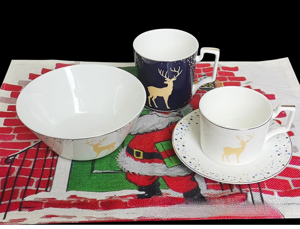 Christmas Bone China Dinnerware Set