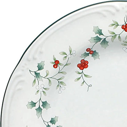 Winterberry Holiday 16 Piece Dinnerware Set, Service for 4, White